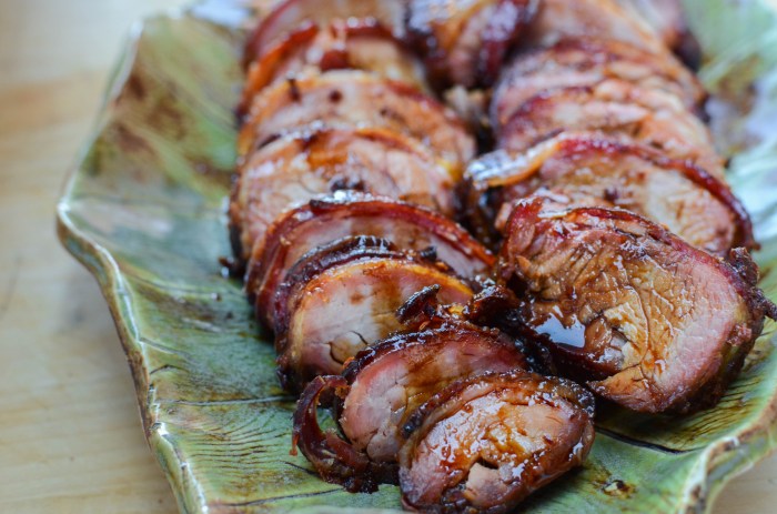 Bacon wrapped pork tenderloin