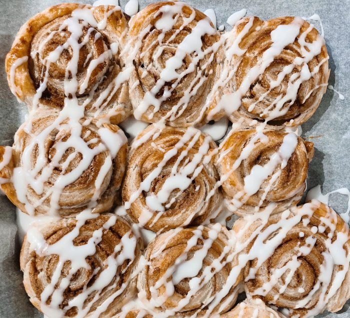 Simple puff pastry cinnamon rolls