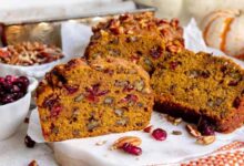 Moms fresh cranberry pumpkin bread