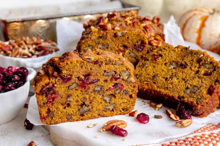 Moms fresh cranberry pumpkin bread