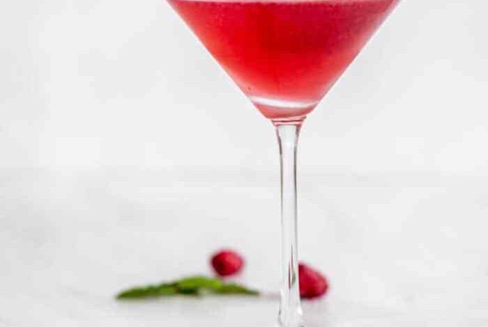 Raspberry lemon drop martini