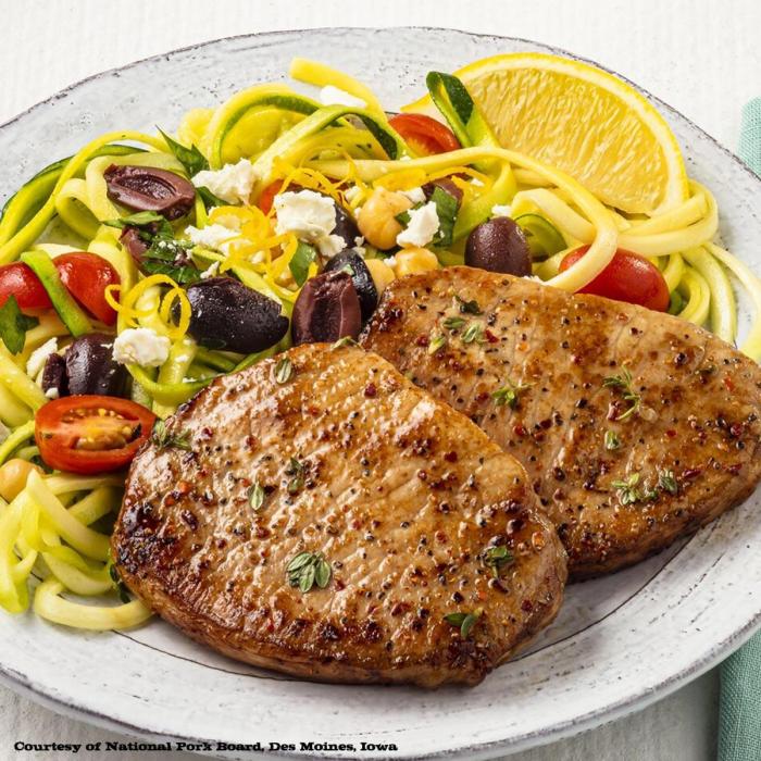 Mediterranean grilled pork chops