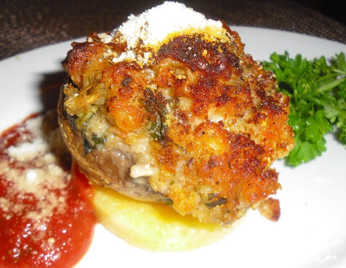 Crab and lobster stuffed mushrooms