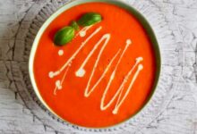 Vegan roasted red pepper and carrot soup