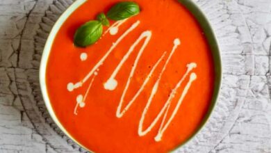 Vegan roasted red pepper and carrot soup