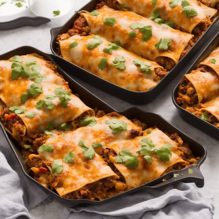 Refried bean and cheese enchiladas