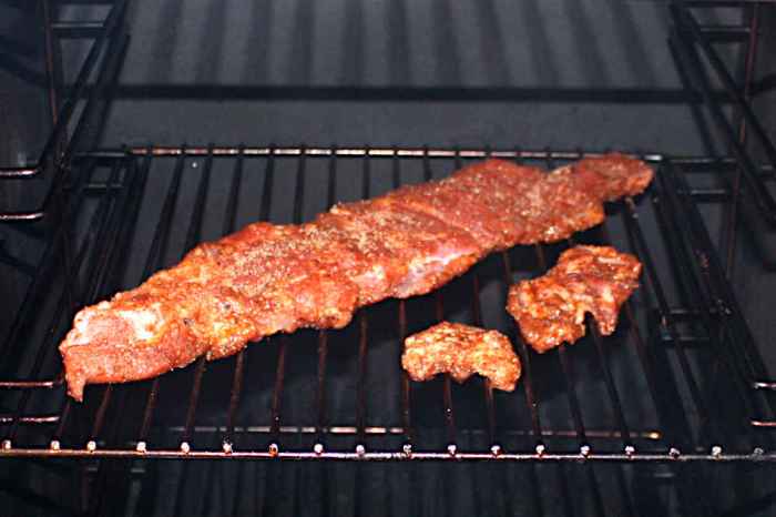 Electric smoker bbq rib tips