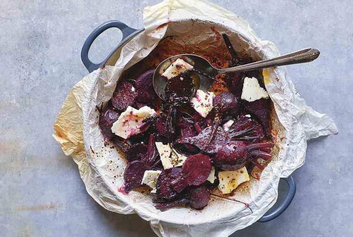 Roasted beets with feta