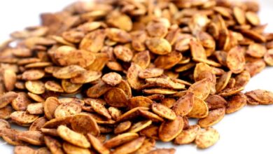 Roasted winter squash seeds