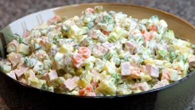 Authentic russian salad olivye