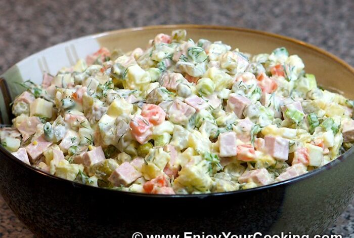 Authentic russian salad olivye