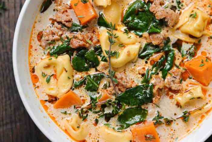 Italian sausage soup with tortellini