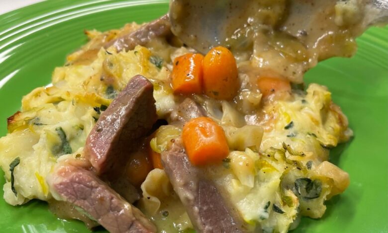 Corned beef and cabbage shepherds pie
