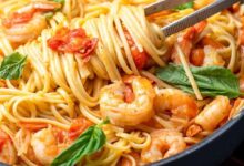 Fresh tomato shrimp pasta