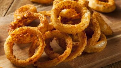 Air fried onion rings