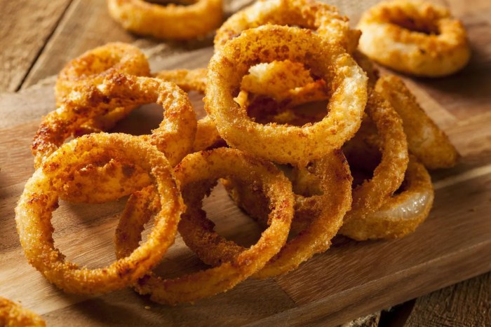 Air fried onion rings