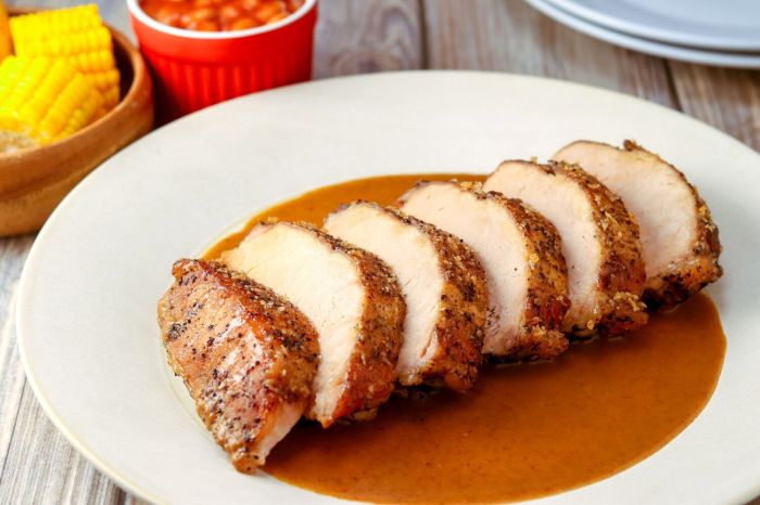 Slow cooker pork loin roast with brown sugar and sweet potatoes