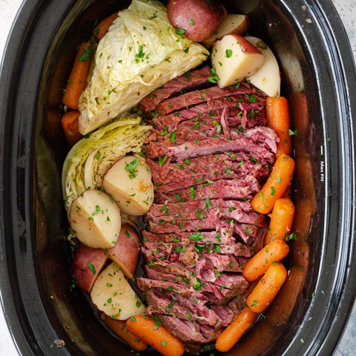 Slow cooker corned beef and cabbage