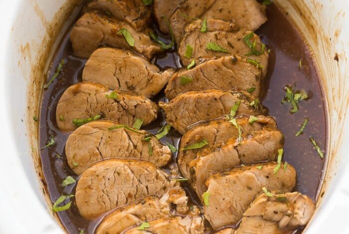 Pork loin pineapple crockpot meals crock tenderloin sweetandsavorymeals steak savory pairs rosemary healthycaresite