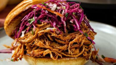 Slow cooker pulled pork with orange juice