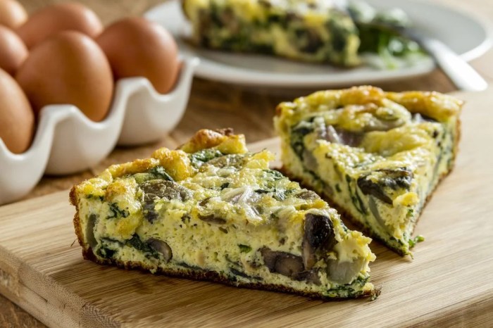 Spinach and mushroom frittata