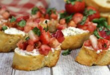 Strawberry goat cheese bruschetta