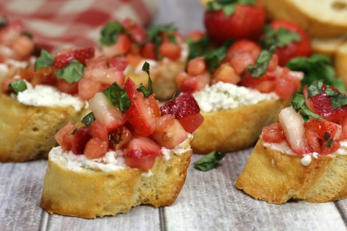 Strawberry goat cheese bruschetta