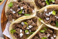 Authentic baja mexican street tacos carne asada