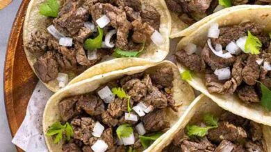 Authentic baja mexican street tacos carne asada