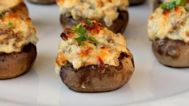 Stuffed cream cheese mushrooms