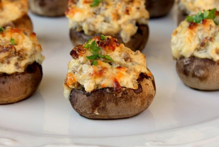 Stuffed cream cheese mushrooms