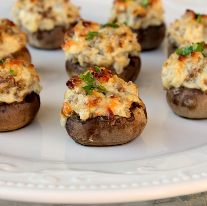 Stuffed cream cheese mushrooms