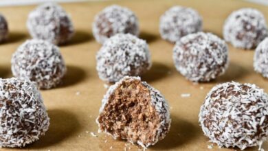 Swedish chocolate balls or coconut balls