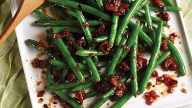 Spicy and sweet green beans