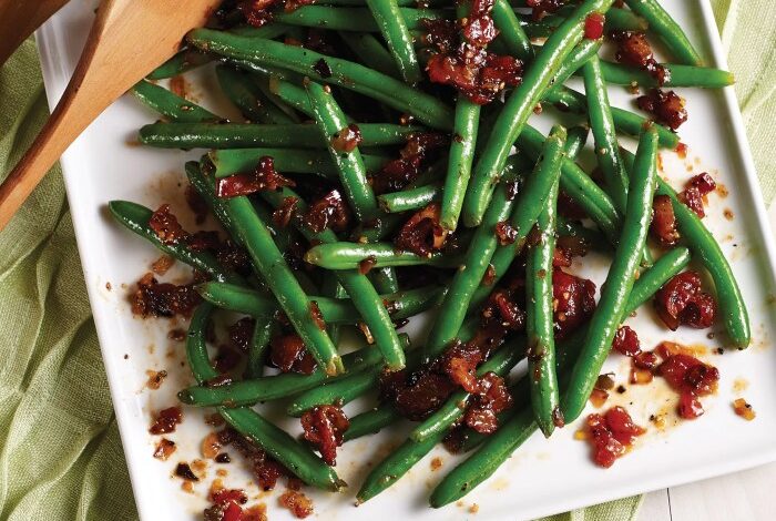 Spicy and sweet green beans