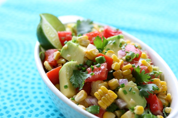 Tomato corn and avocado salsa