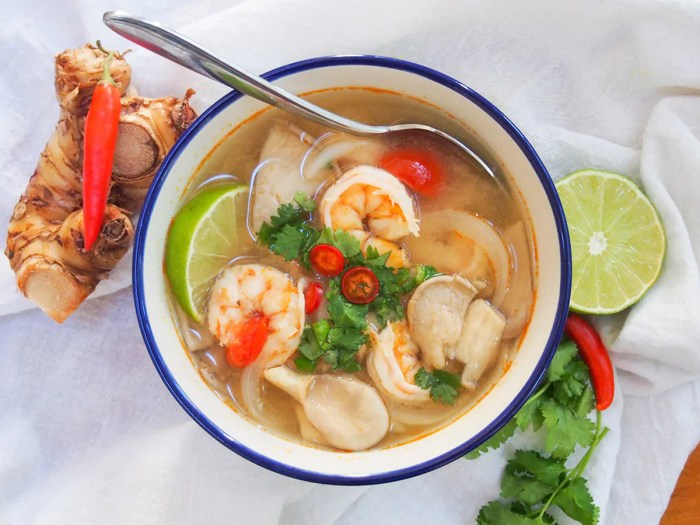 Homemade tom yum soup