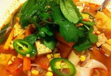 Homemade tom yum soup