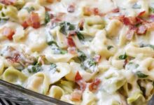 Easy cheesy tortellini bake