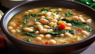 Tuscan chard and cannellini bean soup