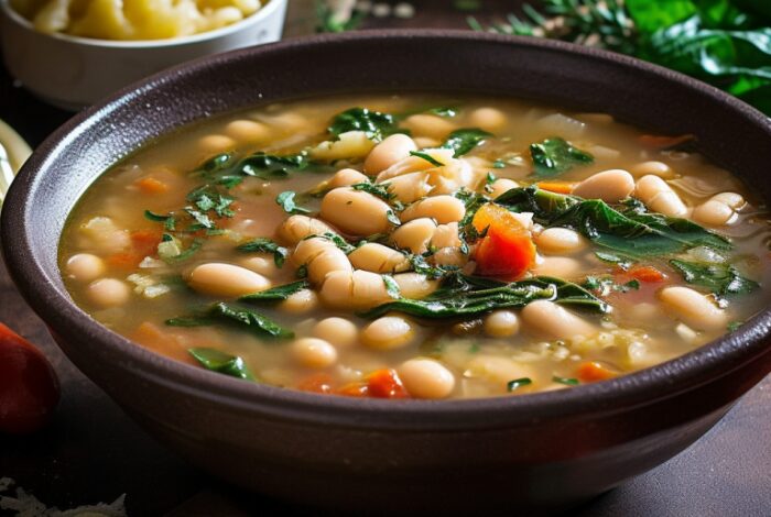 Tuscan chard and cannellini bean soup