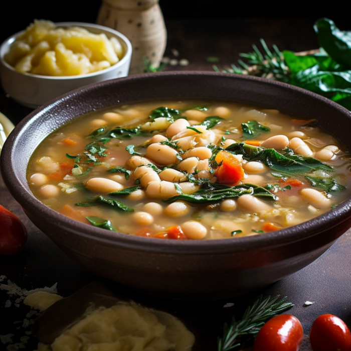 Tuscan chard and cannellini bean soup