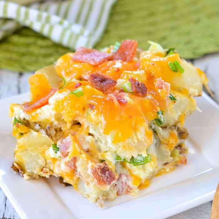 Twice baked potato casserole with bacon