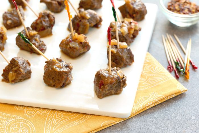 Sweet grilled steak bites