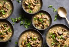 Very easy mushroom barley soup