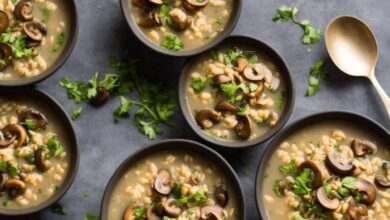 Very easy mushroom barley soup