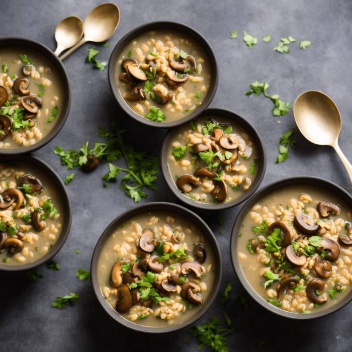 Very easy mushroom barley soup