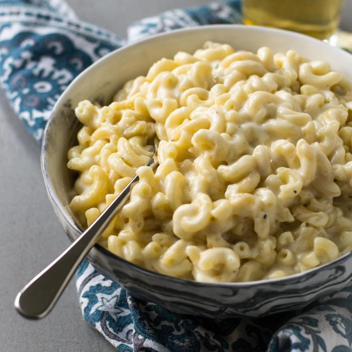 One pan white cheddar mac and cheese