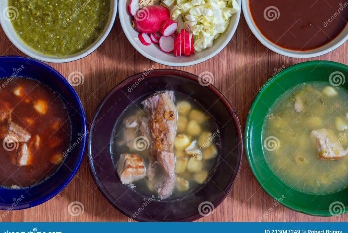 Pozole rojo mexican pork and hominy stew