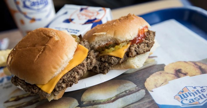 Almost white castle hamburgers